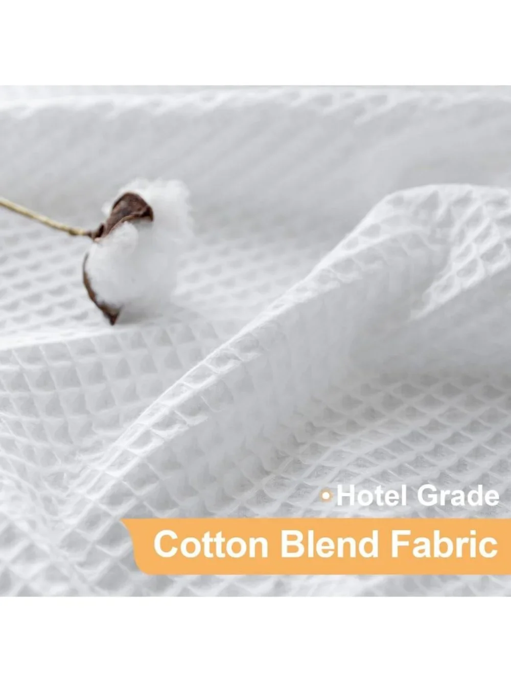 Cotton Blend No Hook Shower Curtain with Liner, White, 71